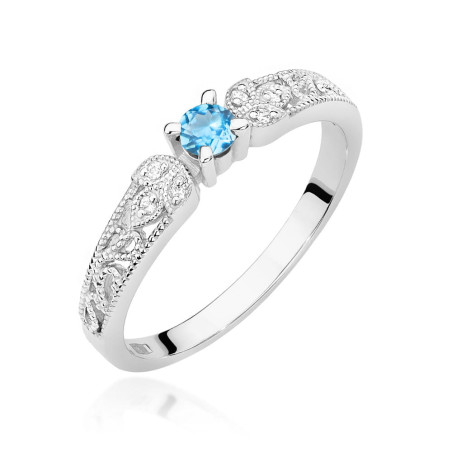 Pierścionek W411 Topaz 0,15ct białe złoto