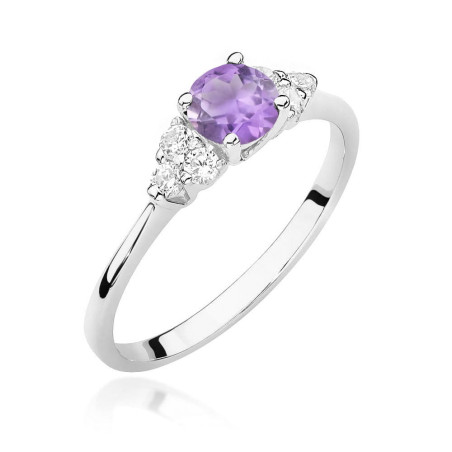 Pierścionek W451 Ametyst 0,50ct białe złoto