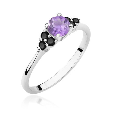 Pierścionek W451 Ametyst 0,50ct białe złoto