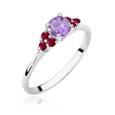 Pierścionek W451 Ametyst 0,50ct białe złoto