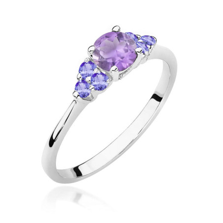 Pierścionek W451 Ametyst 0,50ct białe złoto