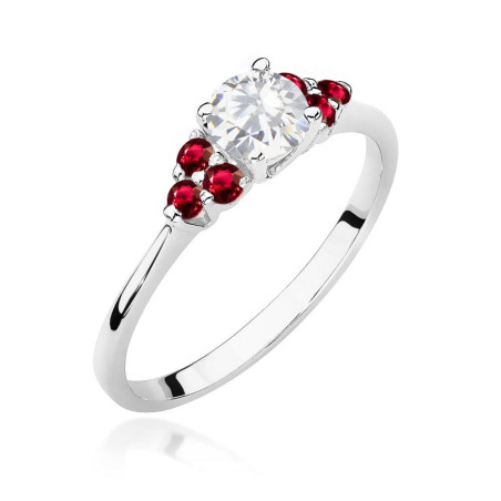 Pierścionek W451 Biały Szafir 0,60ct białe złoto