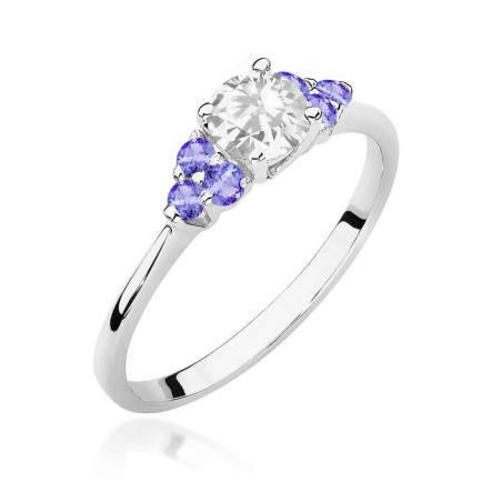 Pierścionek W451 Biały Szafir 0,60ct białe złoto
