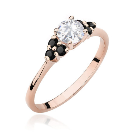 Pierścionek W451 Biały Szafir 0,60ct różowe złoto