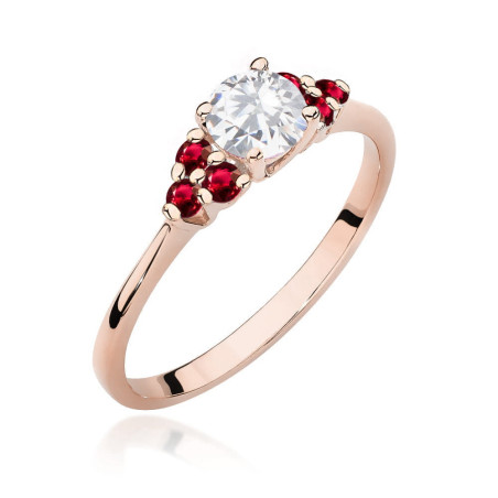 Pierścionek W451 Biały Szafir 0,60ct różowe złoto