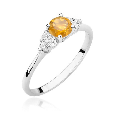 Pierścionek W451 Cytryn 0,50ct białe złoto