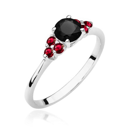 Pierścionek W451 Czarny Diament 0,50ct białe złoto