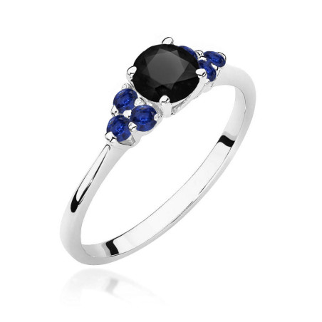 Pierścionek W451 Czarny Diament 0,50ct białe złoto