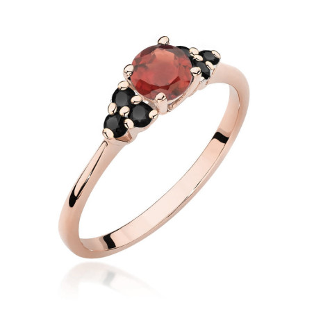 Pierścionek W451 Granat 0,60ct różowe złoto
