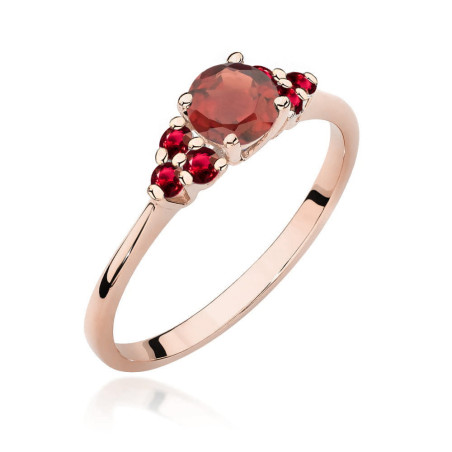 Pierścionek W451 Granat 0,60ct różowe złoto