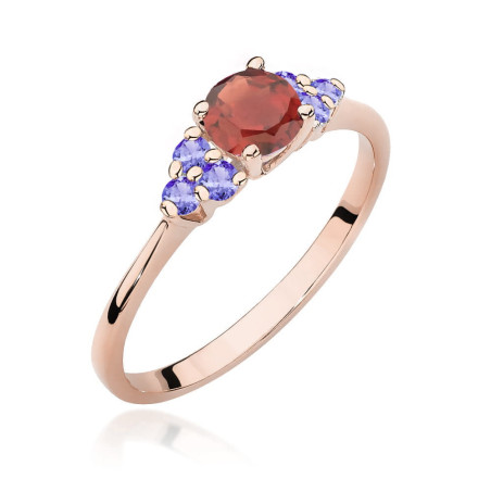 Pierścionek W451 Granat 0,60ct różowe złoto