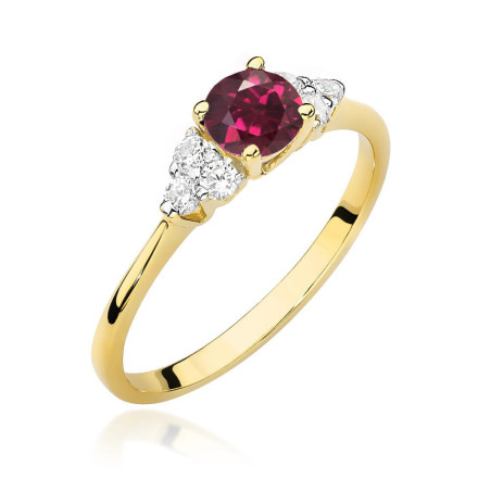Pierścionek W451 Rodolit 0,60ct żółte złoto
