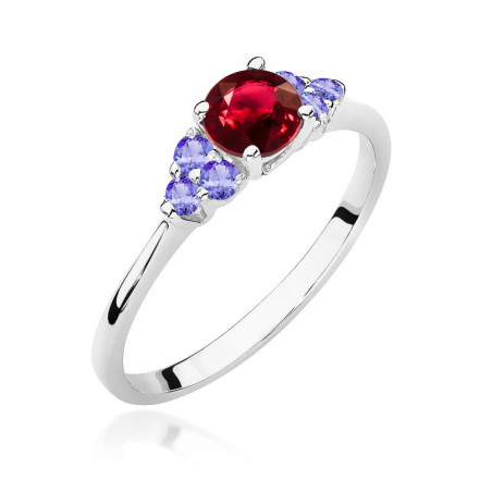 Pierścionek W451 Rubin 0,60ct białe złoto