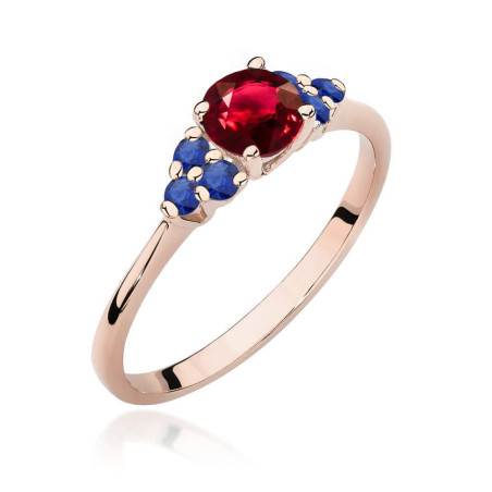 Pierścionek W451 Rubin 0,60ct różowe złoto