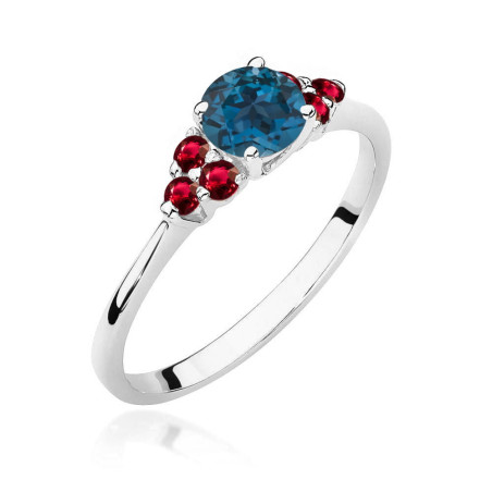 Pierścionek W451 Topaz London Blue 0,50ct białe złoto