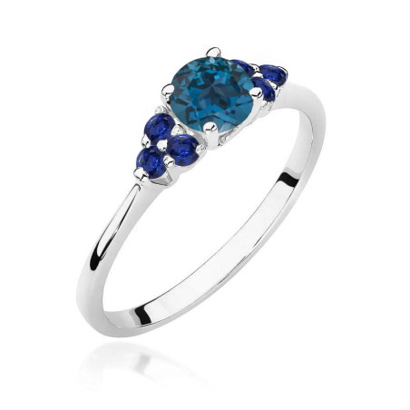 Pierścionek W451 Topaz London Blue 0,50ct białe złoto