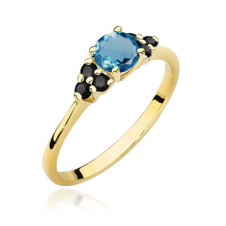 Pierścionek W451 Topaz London Blue 0,50ct żółte złoto