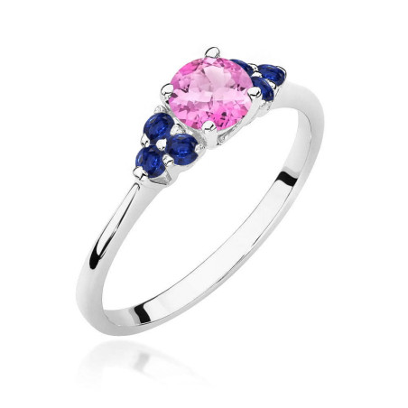 Pierścionek W451 Topaz Różowy 0,60ct białe złoto