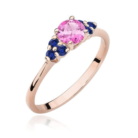 Pierścionek W451 Topaz Różowy 0,60ct różowe złoto