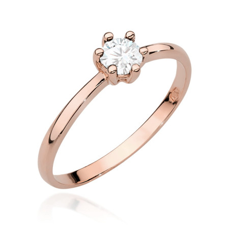 Pierścionek W496 Diament 0,30ct różowe złoto