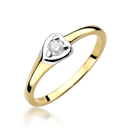 Pierścionek W430 Diament 0,10ct żółte złoto