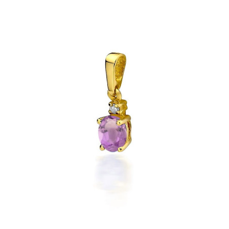 Zawieszka Z001 Ametyst 0,40ct żółte złoto