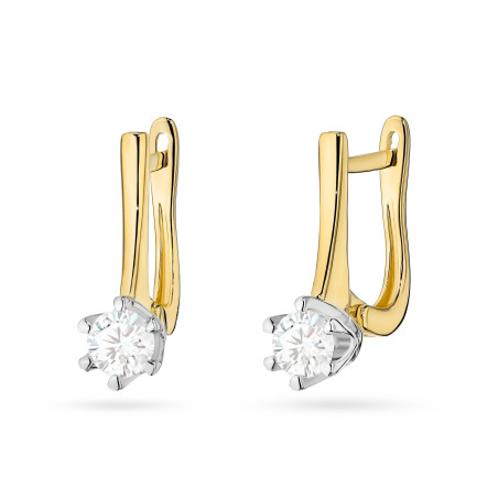 Kolczyki K0520 Diament Laboratoryjny 2 x 0,30ct żółte złoto