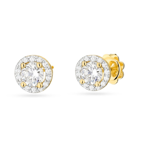 Kolczyki K0509 Diament Laboratoryjny 2 x 0,50ct żółte złoto