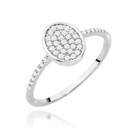 Pierścionek W0599 z diamentami białe złoto