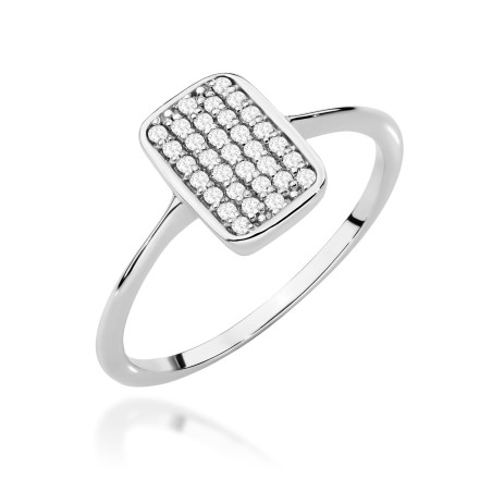Pierścionek W0600 z diamentami białe złoto