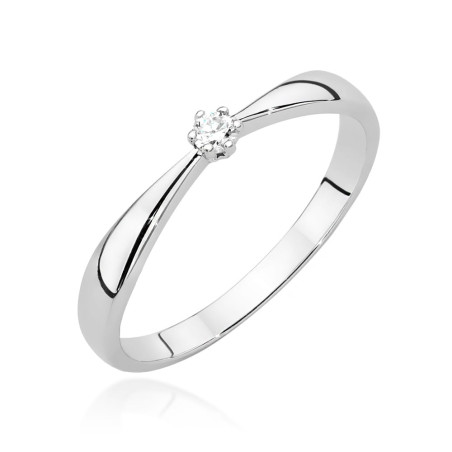 Pierścionek W501 Diament 0,04ct białe złoto