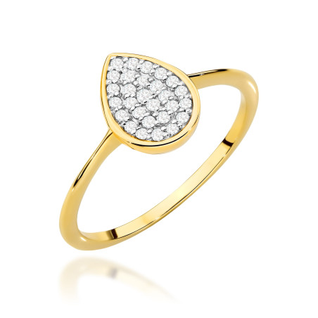 Pierścionek W0566 z diamentami żółte złoto