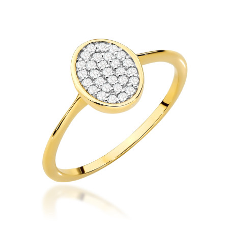 Pierścionek W0578 z diamentami żółte złoto