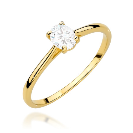 Pierścionek W0581 Diament 0,30ct żółte złoto