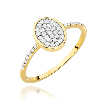Pierścionek W0599 z diamentami żółte złoto