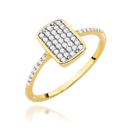Pierścionek W0626 z diamentami żółte złoto