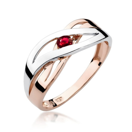 Pierścionek W156 Rubin 0,15ct różowe złoto