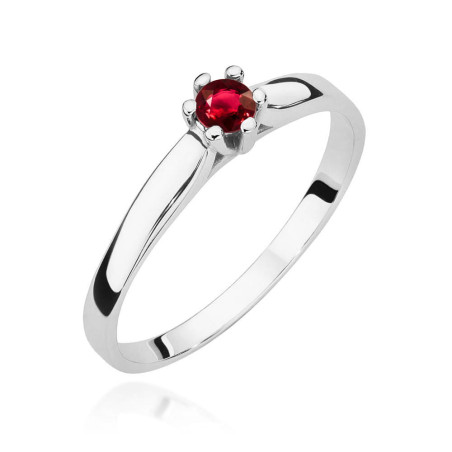 Pierścionek W222 Rubin 0,15ct białe złoto