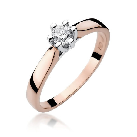Pierścionek W222B Diament 0,20ct różowe złoto