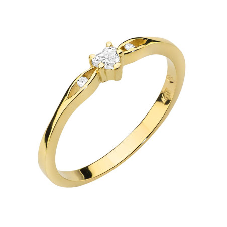 Pierścionek W445 Diament 0,10ct żółte złoto