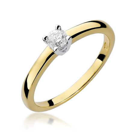 Pierścionek W292 Diament 0,15ct żółte złoto