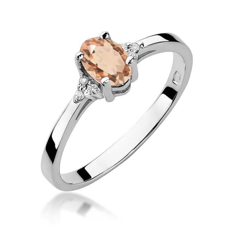 Pierścionek W301 Morganit 0,40ct białe złoto