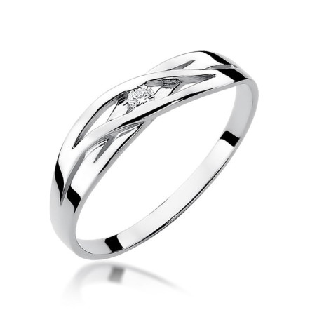 Pierścionek W156 Diament 0,04ct białe złoto
