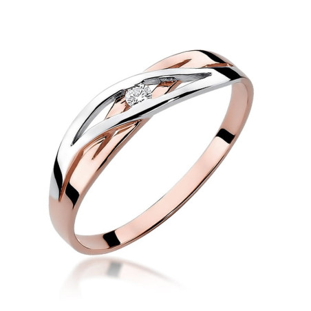 Pierścionek W156 Diament 0,04ct różowe złoto