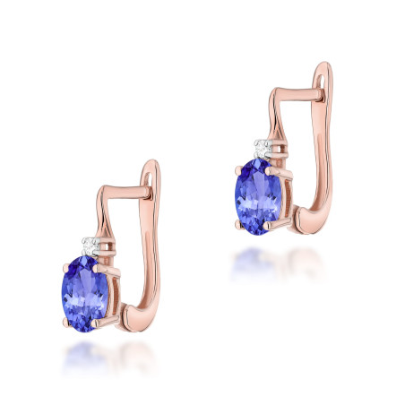 Kolczyki K0011 Tanzanit 2 x 0,40ct różowe złoto