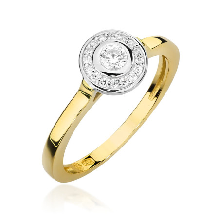 Pierścionek W460 Diament 0,12ct żółte złoto