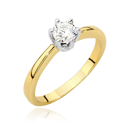 Pierścionek W482 Diament 0,40ct żółte złoto