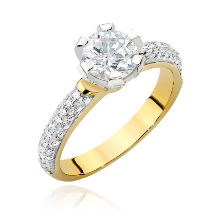 Pierścionek W503 Diament 1,00ct żółte złoto