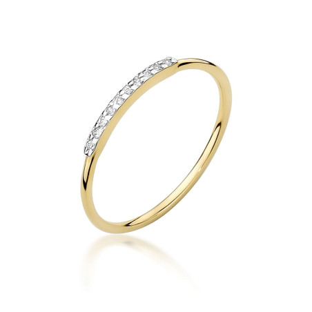 Pierścionek W509 z diamentami żółte złoto