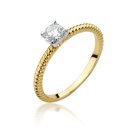 Pierścionek W525 Diament 0,30ct żółte złoto